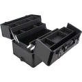 4 wheel Rolling 2in1 Makeup Train Cosmetic Case Black